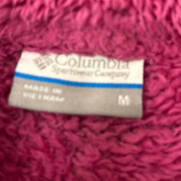 COLUMBIA Fuchsia And Gray Full Zip Sherpa Coat Size Medium - Picture 5 of 9